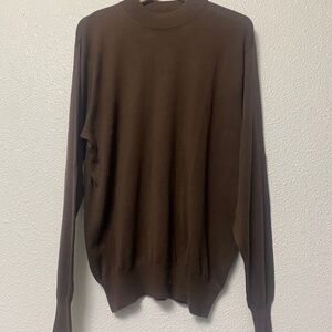 ENZONE Designer Casual SILK Mock Neck Sweater Sz M